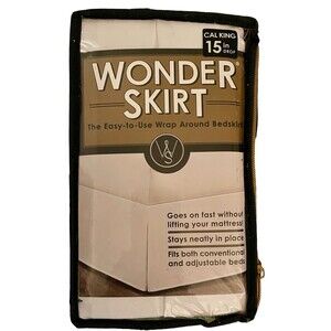 NIB Wrap-Around Wonderskirt CAL KING Size BedSkirt 15" Drop White